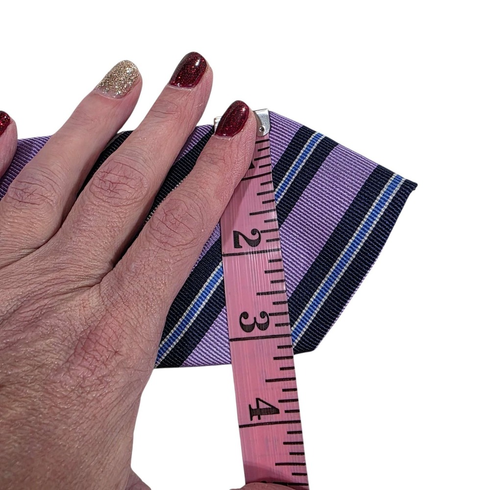Jos. A. Bank Striped Silk Dress Tie Traveler's Collection Stain Resistant Purple - Picture 4 of 12